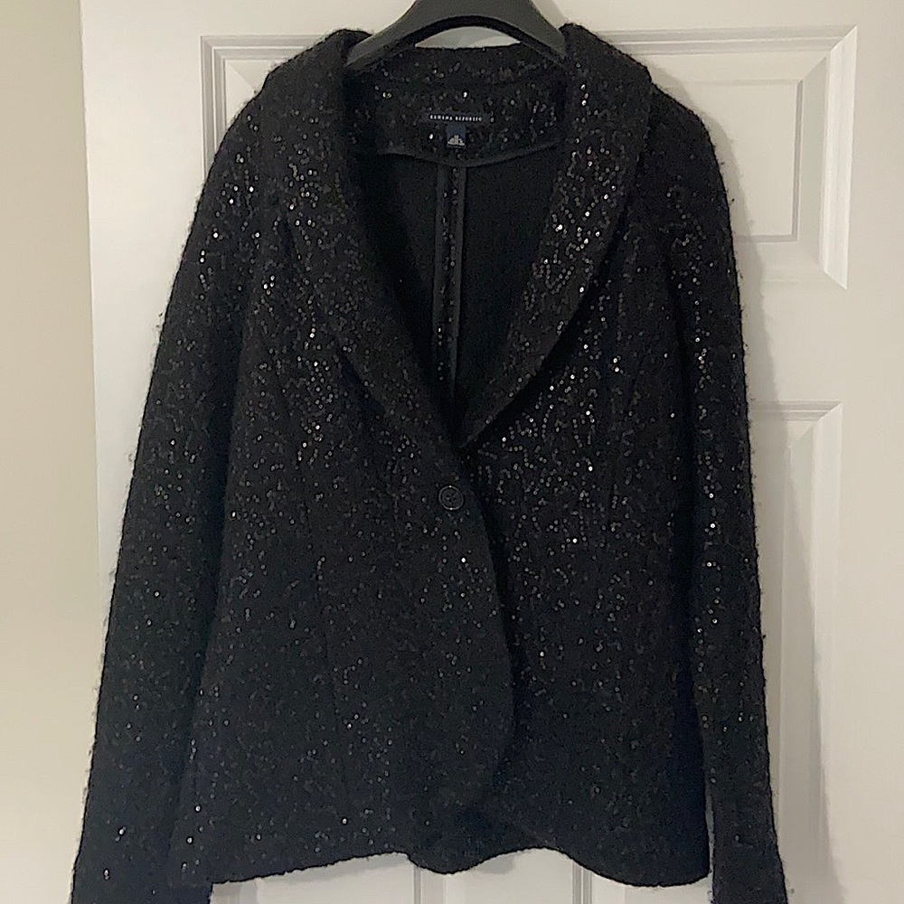 Banana Republic, black sequin blazer, size 10